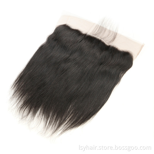 Straight Hair Bundles with Frontal 3 Pcs Human Hair Bundles with Closure Brazilian Hair Weave Ear To Ear Lace Frontal Closure
